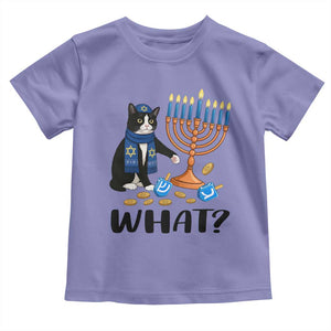 Funny Black Cat Chaos Hanukkah Menorah Gift Toddler T Shirt TS12 Violet Print Your Wear
