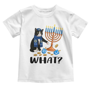 Funny Black Cat Chaos Hanukkah Menorah Gift Toddler T Shirt TS12 White Print Your Wear