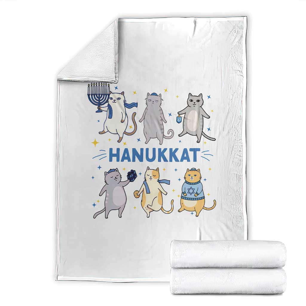 Hanukkat Throw Blanket Funny Cats Hanukkah Festival Of Lights Gift TS12 Black Print Your Wear