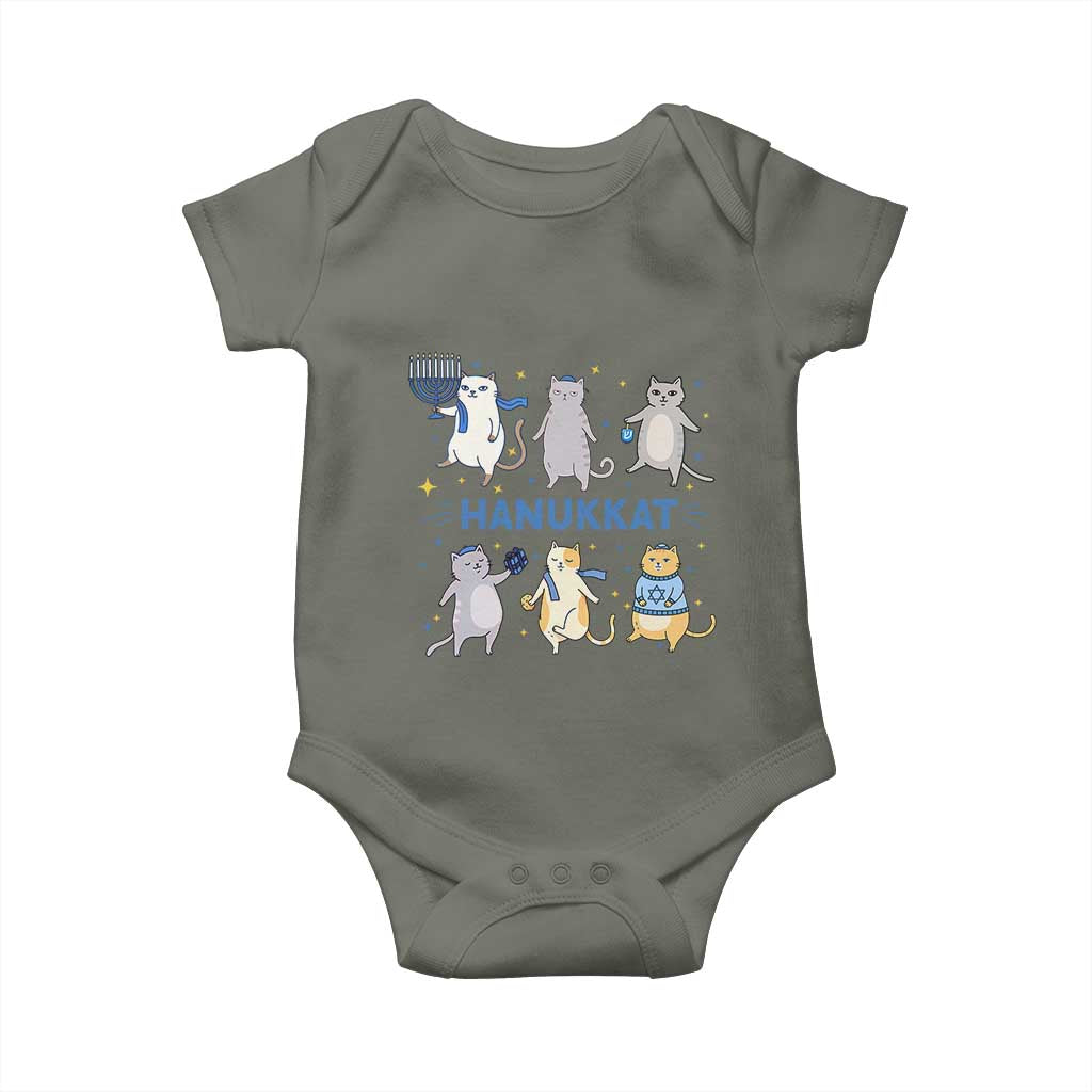 Hanukkat Baby Onesie Funny Cats Hanukkah Festival Of Lights Gift TS12 Military Green Print Your Wear