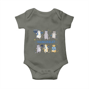 Hanukkat Baby Onesie Funny Cats Hanukkah Festival Of Lights Gift TS12 Military Green Print Your Wear