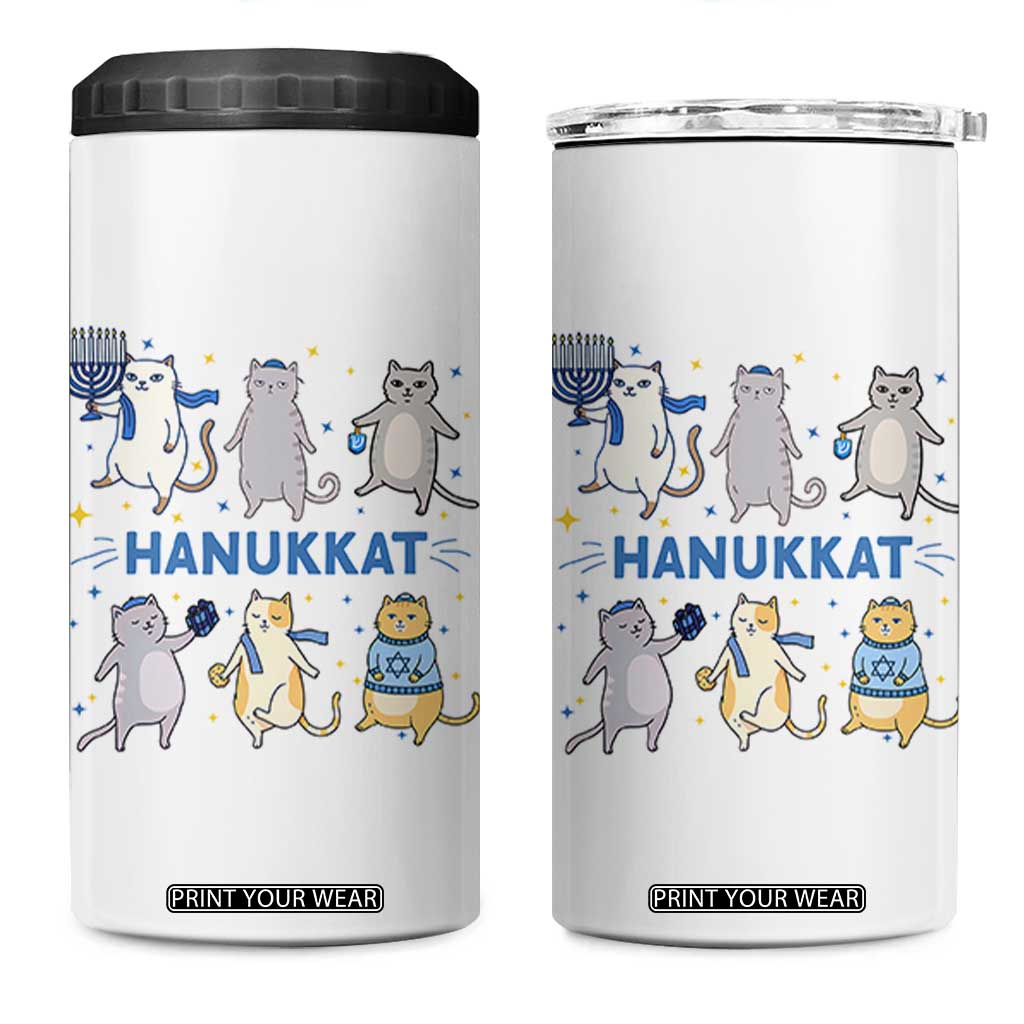 Hanukkat 4 in 1 Can Cooler Tumbler Funny Cats Hanukkah Festival Of Lights Gift TS12 One Size: 16 oz White Print Your Wear