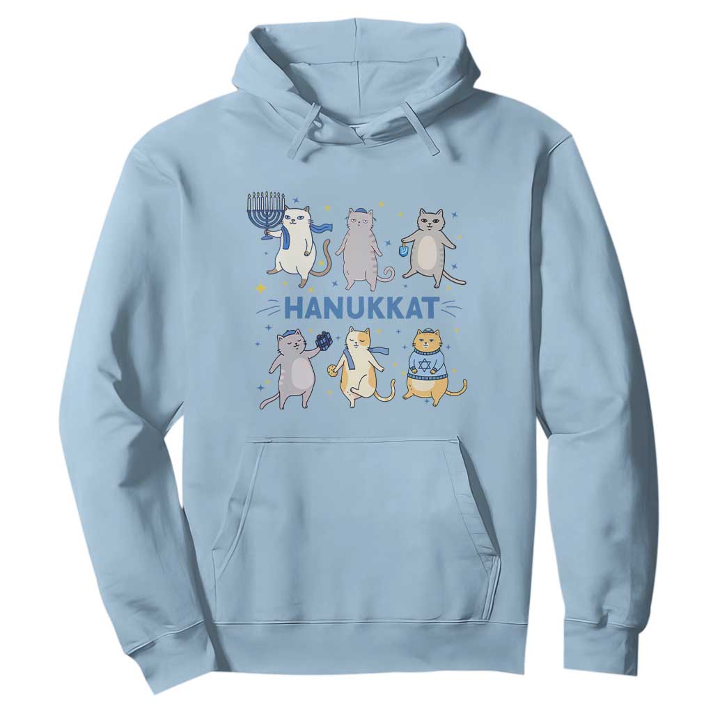 Hanukkat Hoodie Funny Cats Hanukkah Festival Of Lights Gift TS12 Light Blue Print Your Wear