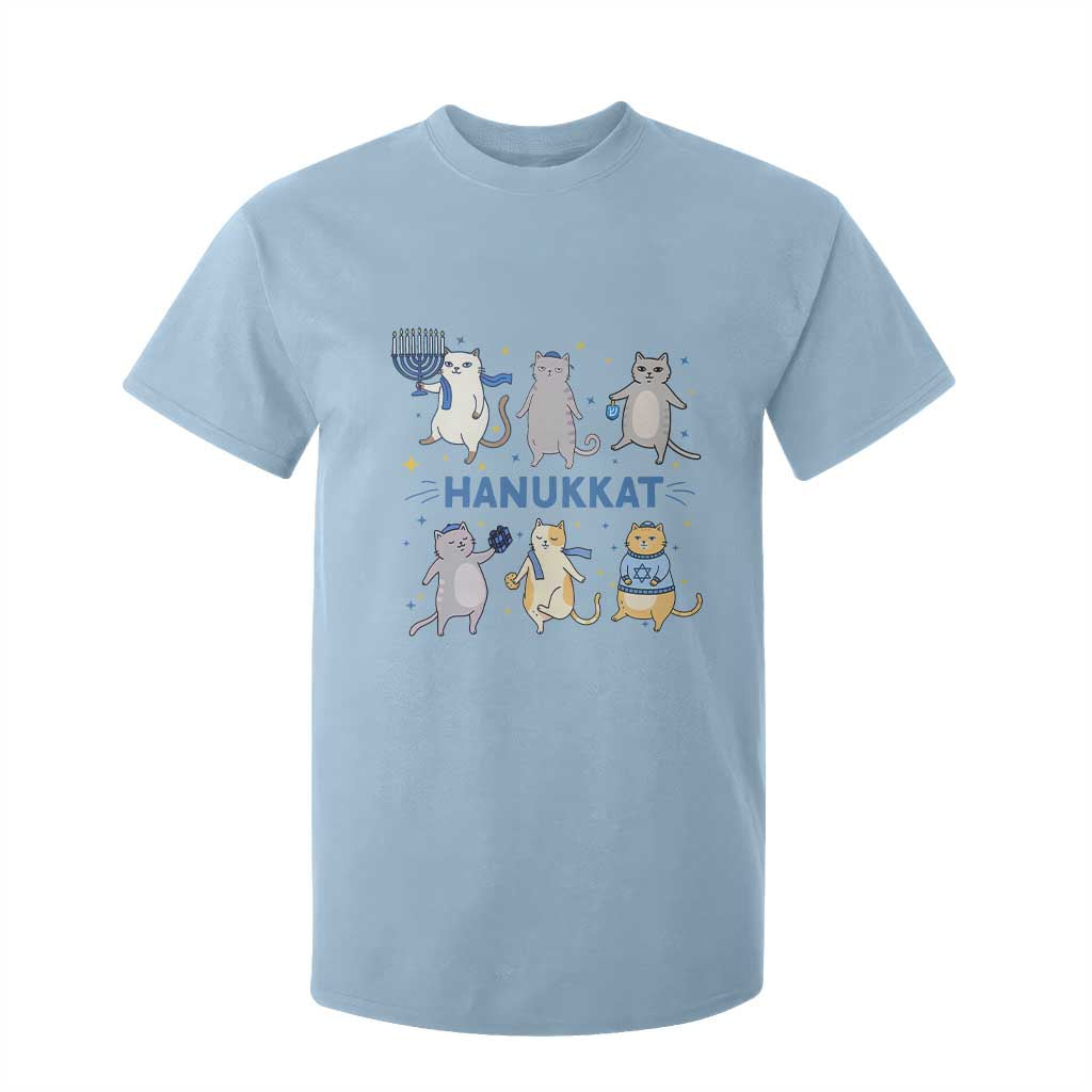 Hanukkat T Shirt For Kid Funny Cats Hanukkah Festival Of Lights Gift TS12 Light Blue Print Your Wear