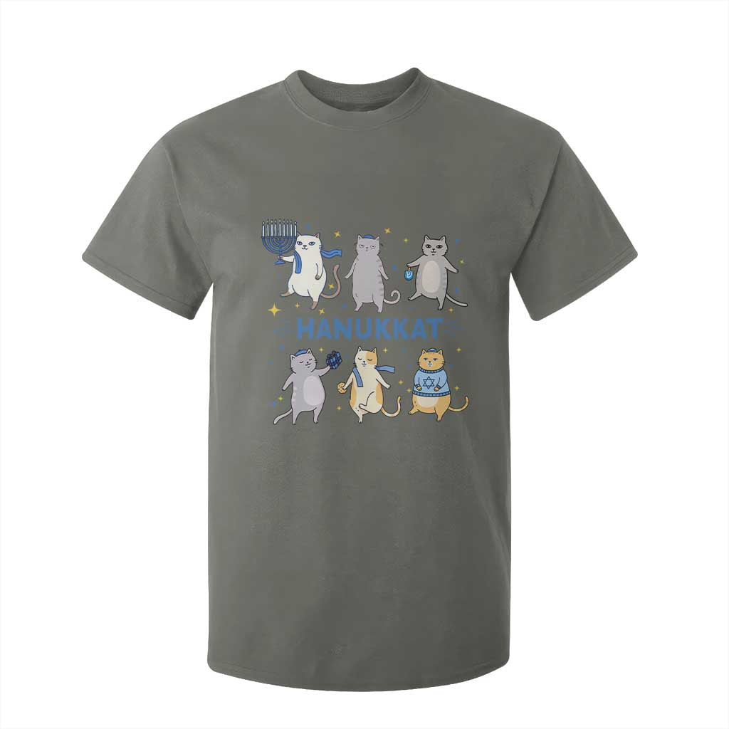 Hanukkat T Shirt For Kid Funny Cats Hanukkah Festival Of Lights Gift TS12 Military Green Print Your Wear