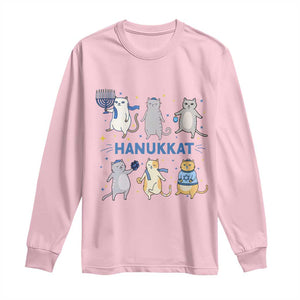 Hanukkat Long Sleeve Shirt Funny Cats Hanukkah Festival Of Lights Gift TS12 Light Pink Print Your Wear
