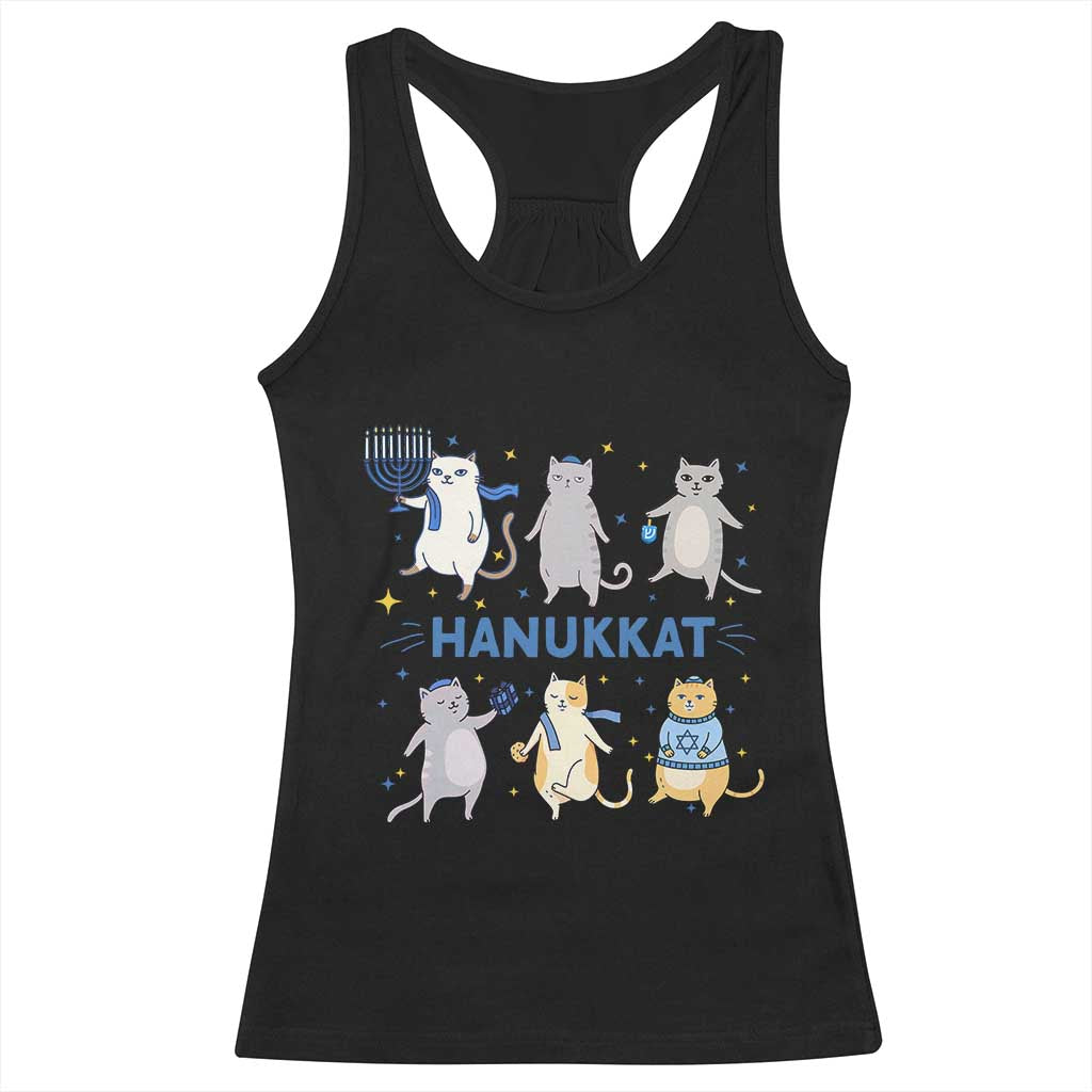 Hanukkat Racerback Tank Top Funny Cats Hanukkah Festival Of Lights Gift TS12 Black Print Your Wear