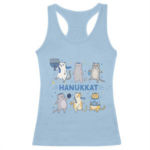Hanukkat Racerback Tank Top Funny Cats Hanukkah Festival Of Lights Gift TS12 Light Blue Print Your Wear