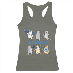 Hanukkat Racerback Tank Top Funny Cats Hanukkah Festival Of Lights Gift TS12 Military Green Print Your Wear