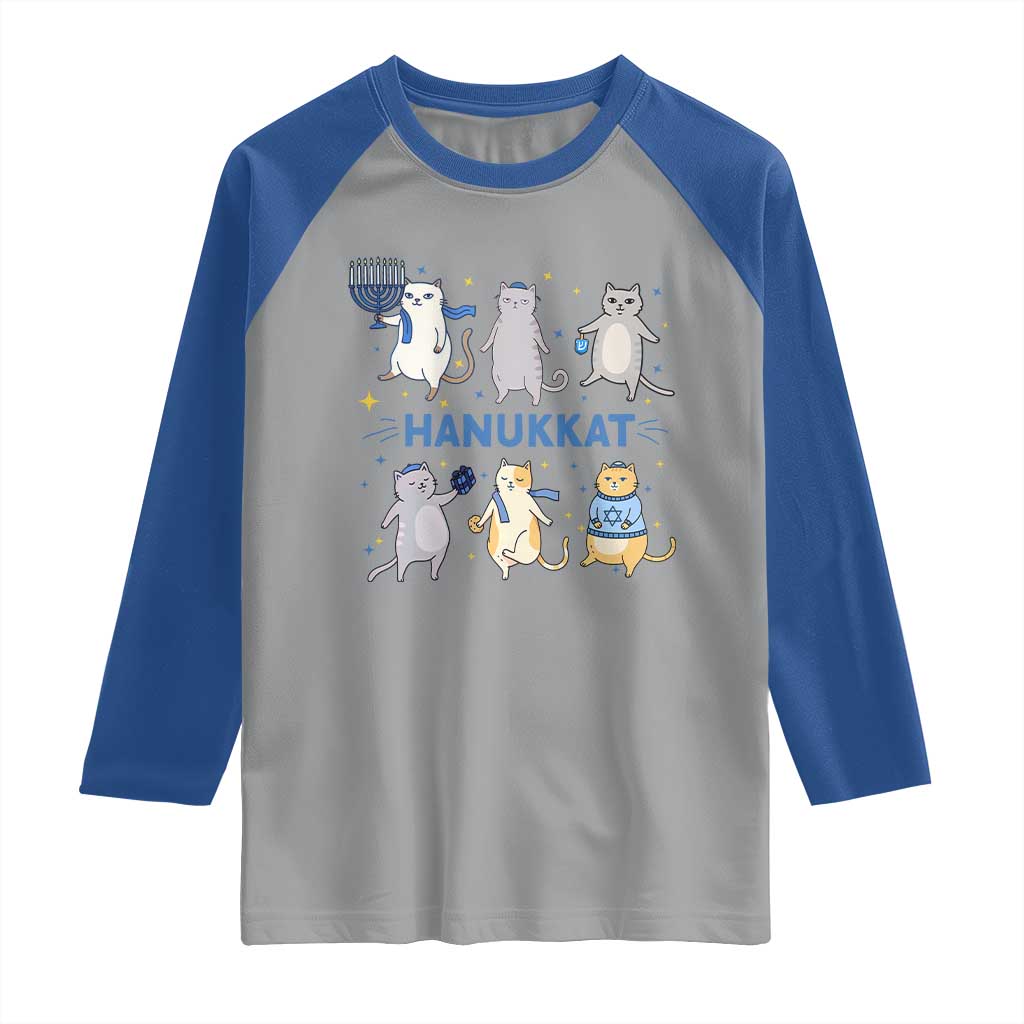 Hanukkat Raglan Shirt Funny Cats Hanukkah Festival Of Lights Gift TS12 Sport Gray Royal Print Your Wear