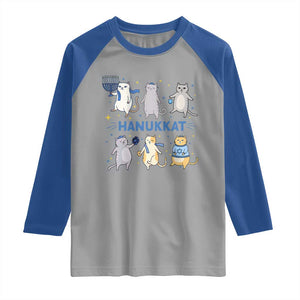 Hanukkat Raglan Shirt Funny Cats Hanukkah Festival Of Lights Gift TS12 Sport Gray Royal Print Your Wear
