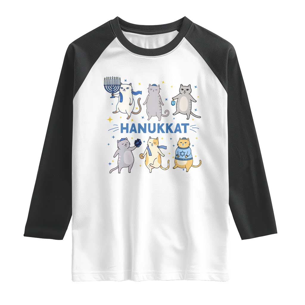 Hanukkat Raglan Shirt Funny Cats Hanukkah Festival Of Lights Gift TS12 White Black Print Your Wear