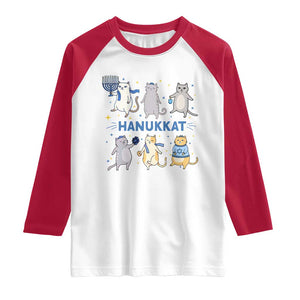 Hanukkat Raglan Shirt Funny Cats Hanukkah Festival Of Lights Gift TS12 White Red Print Your Wear