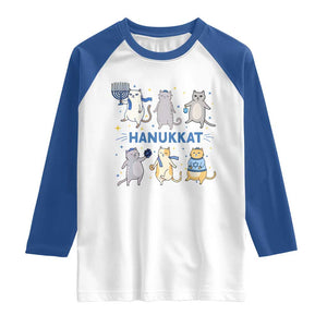 Hanukkat Raglan Shirt Funny Cats Hanukkah Festival Of Lights Gift TS12 White Royal Print Your Wear