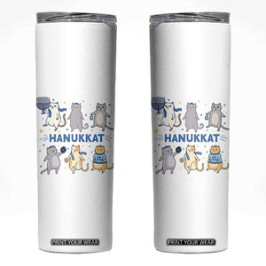 Hanukkat Skinny Tumbler Funny Cats Hanukkah Festival Of Lights Gift TS12 White Print Your Wear