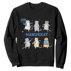 Hanukkat Sweatshirt Funny Cats Hanukkah Festival Of Lights Gift TS12 Black Print Your Wear