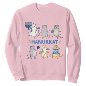 Hanukkat Sweatshirt Funny Cats Hanukkah Festival Of Lights Gift TS12 Light Pink Print Your Wear