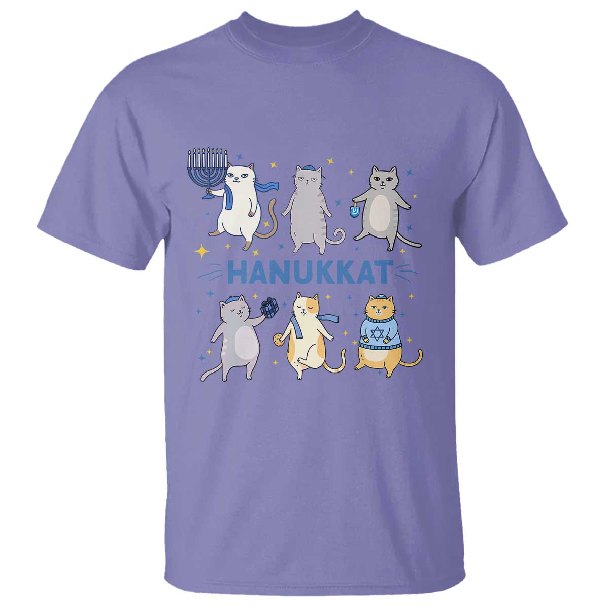 Hanukkat T Shirt Funny Cats Hanukkah Festival Of Lights Gift TS12 Violet Print Your Wear