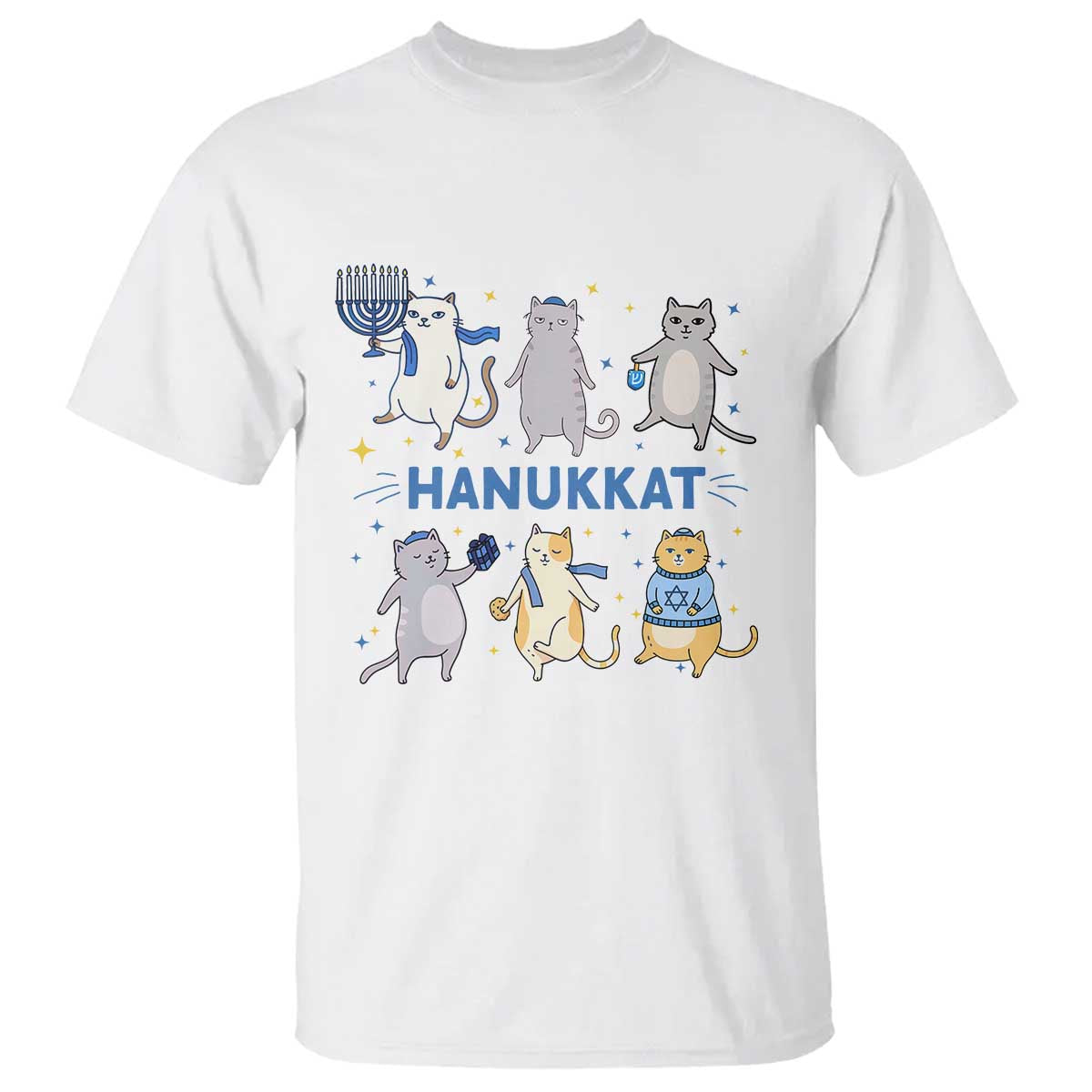 Hanukkat T Shirt Funny Cats Hanukkah Festival Of Lights Gift TS12 White Print Your Wear