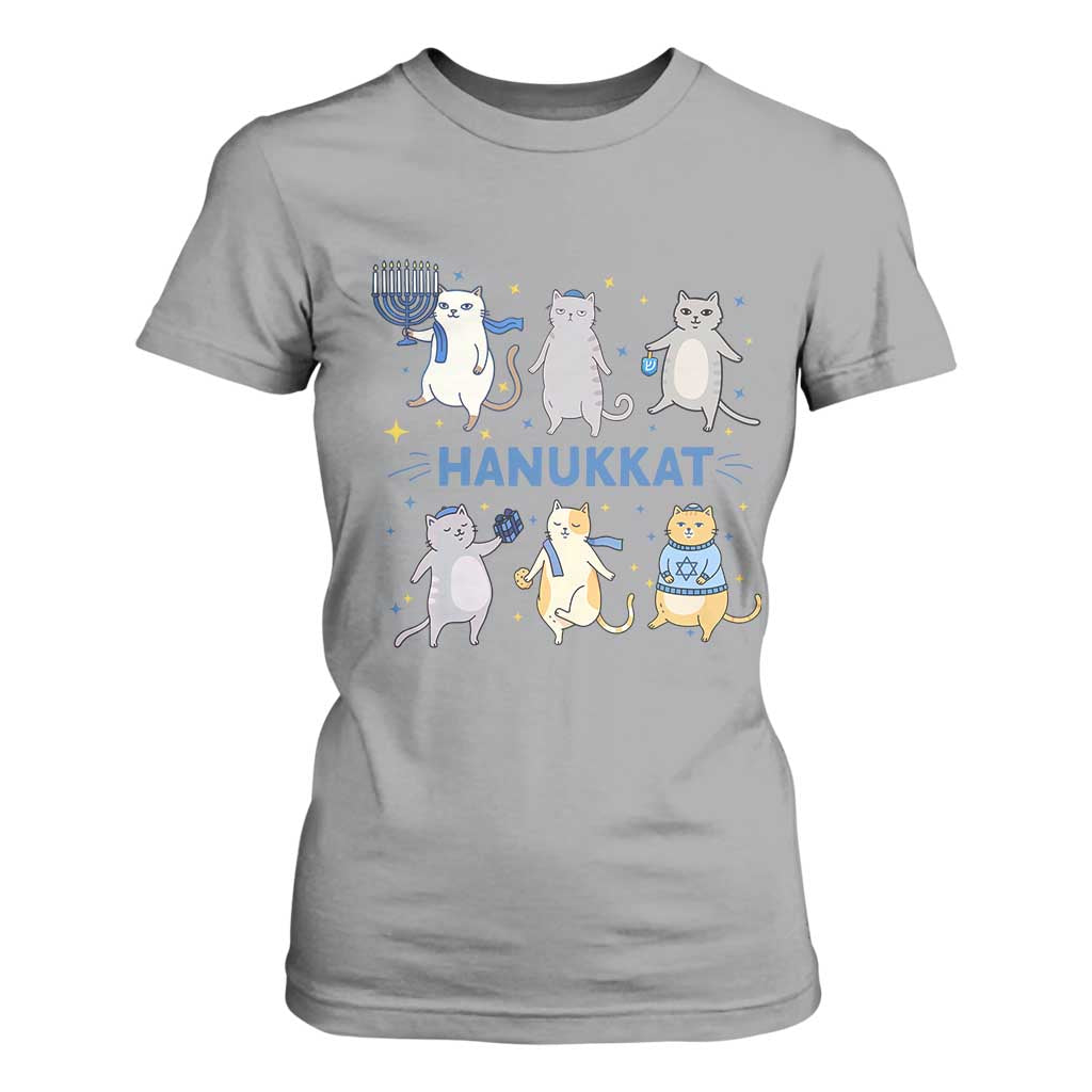 Hanukkat T Shirt For Women Funny Cats Hanukkah Festival Of Lights Gift TS12 Sport Gray Print Your Wear