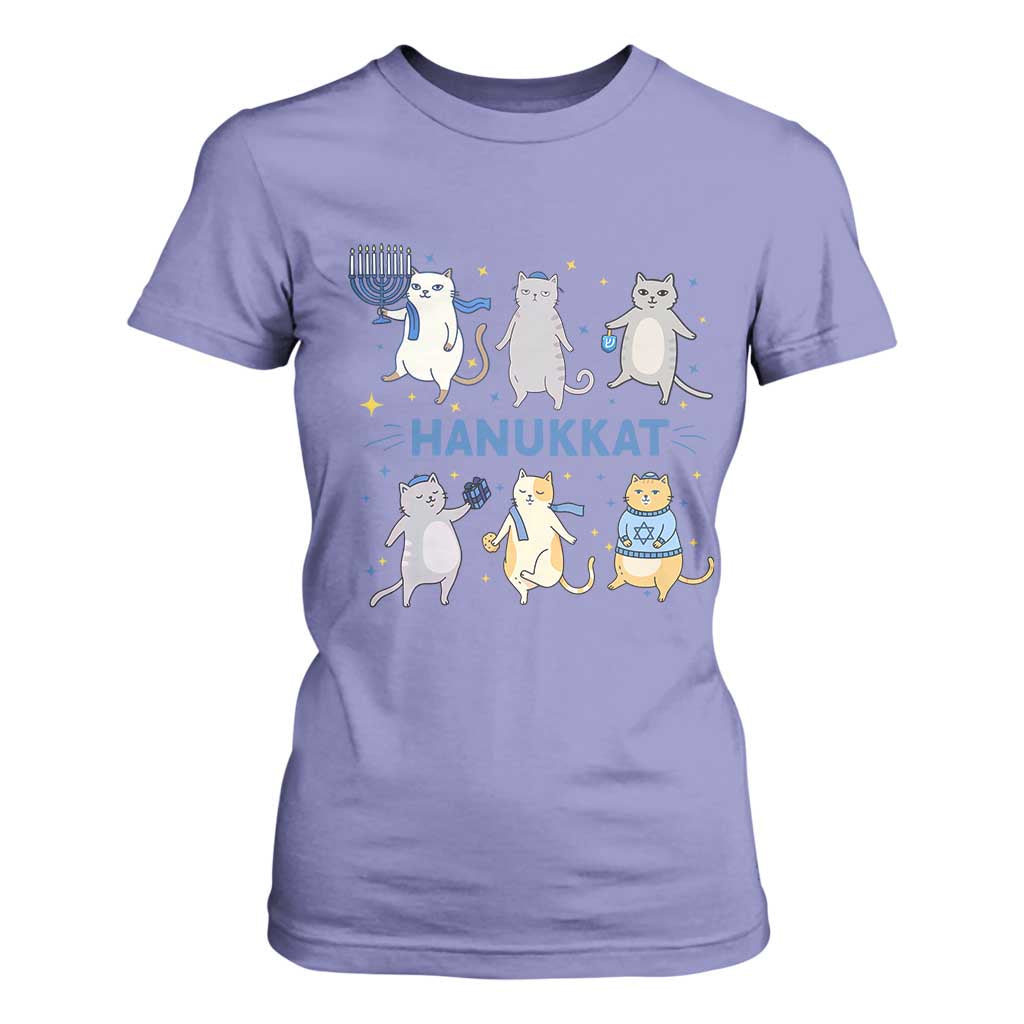 Hanukkat T Shirt For Women Funny Cats Hanukkah Festival Of Lights Gift TS12 Violet Print Your Wear