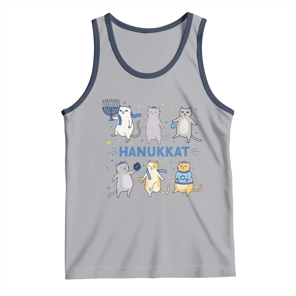 Hanukkat Tank Top Funny Cats Hanukkah Festival Of Lights Gift TS12 Athletic Heather Navy Print Your Wear