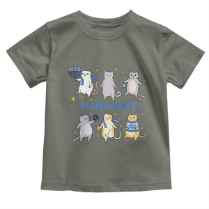 Hanukkat Toddler T Shirt Funny Cats Hanukkah Festival Of Lights Gift TS12 Military Green Print Your Wear