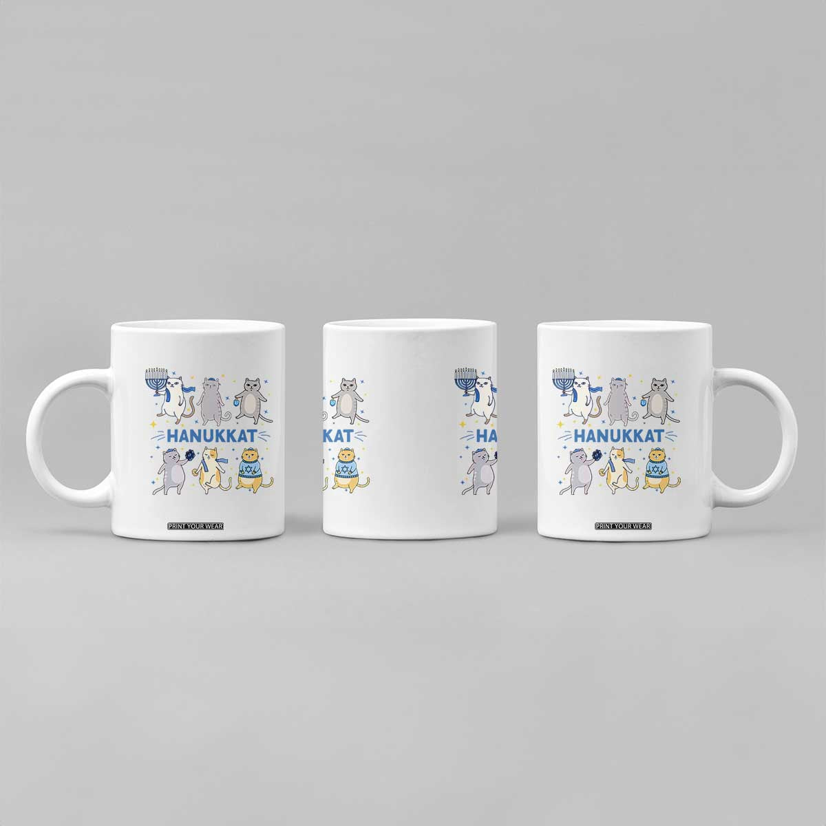 Hanukkat Coffee Mug Funny Cats Hanukkah Festival Of Lights Gift TS12 Print Your Wear