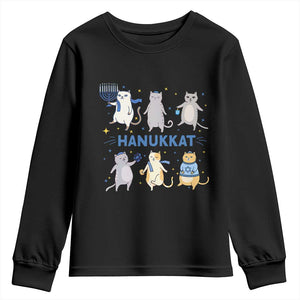 Hanukkat Youth Sweatshirt Funny Cats Hanukkah Festival Of Lights Gift TS12 Black Print Your Wear