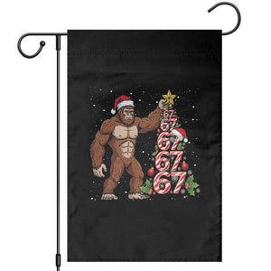 Bigfoot Christmas Tree 67 Garden Flag Holiday Six Seven Meme Brainrot Gift TS12 Black Print Your Wear
