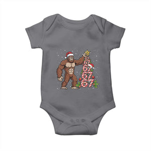 Bigfoot Christmas Tree 67 Baby Onesie Holiday Six Seven Meme Brainrot Gift TS12 Charcoal Print Your Wear