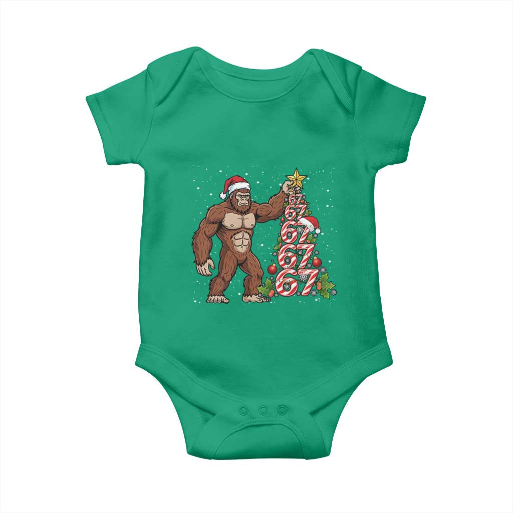Bigfoot Christmas Tree 67 Baby Onesie Holiday Six Seven Meme Brainrot Gift TS12 Irish Green Print Your Wear