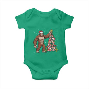 Bigfoot Christmas Tree 67 Baby Onesie Holiday Six Seven Meme Brainrot Gift TS12 Irish Green Print Your Wear