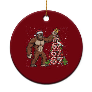 Bigfoot Christmas Tree 67 Ceramic Ornament Holiday Six Seven Meme Brainrot Gift TS12 1pc Red Print Your Wear