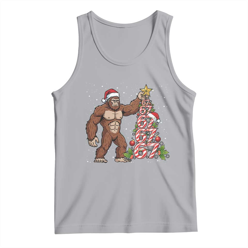 Bigfoot Christmas Tree 67 Tank Top Holiday Six Seven Meme Brainrot Gift TS12 Athletic Heather Print Your Wear