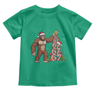 Bigfoot Christmas Tree 67 Toddler T Shirt Holiday Six Seven Meme Brainrot Gift TS12 Irish Green Print Your Wear