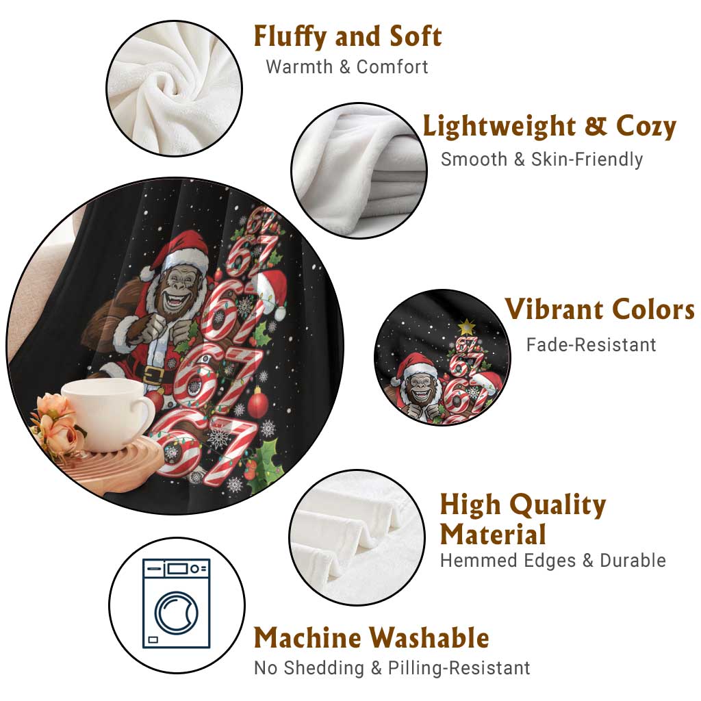 Trending Six Seven Meme Bigfoot Christmas Tree Throw Blanket Holiday Gift TS12 Print Your Wear