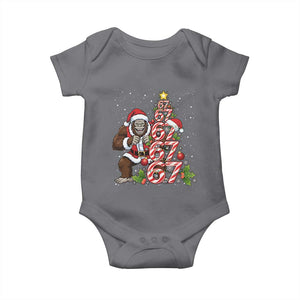 Trending Six Seven Meme Bigfoot Christmas Tree Baby Onesie Holiday Gift TS12 Charcoal Print Your Wear