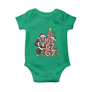 Trending Six Seven Meme Bigfoot Christmas Tree Baby Onesie Holiday Gift TS12 Irish Green Print Your Wear