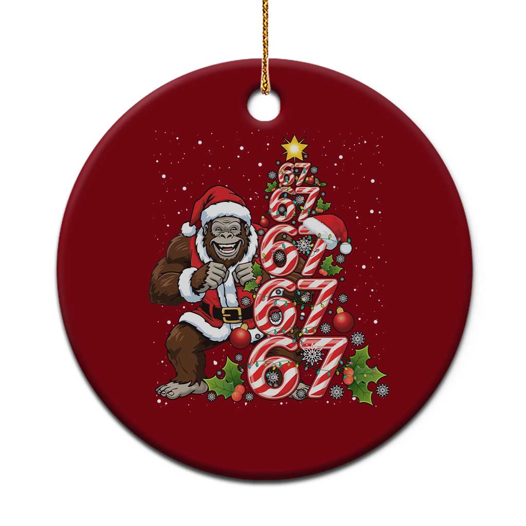 Trending Six Seven Meme Bigfoot Christmas Tree Ceramic Ornament Holiday Gift TS12 1pc Red Print Your Wear