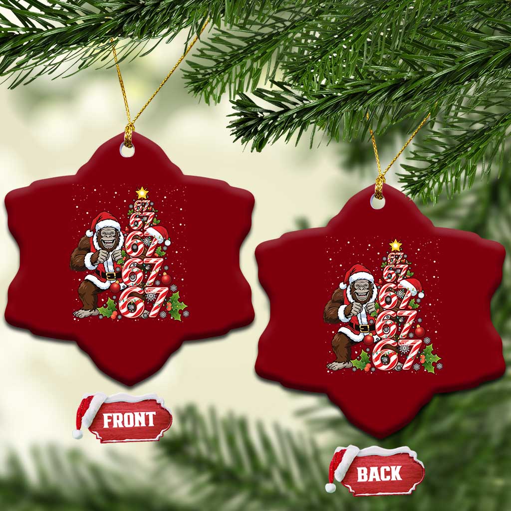 Trending Six Seven Meme Bigfoot Christmas Tree Ceramic Ornament Holiday Gift TS12 Print Your Wear