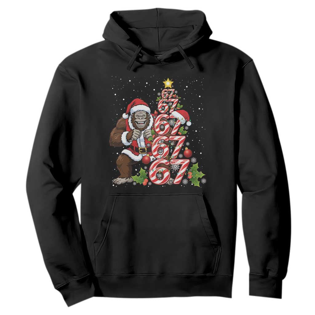 Trending Six Seven Meme Bigfoot Christmas Tree Hoodie Holiday Gift TS12 Black Print Your Wear