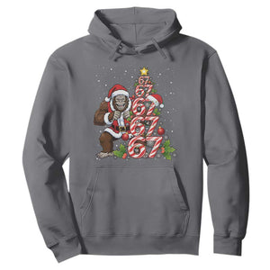 Trending Six Seven Meme Bigfoot Christmas Tree Hoodie Holiday Gift TS12 Charcoal Print Your Wear