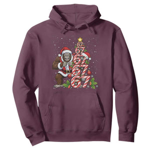 Trending Six Seven Meme Bigfoot Christmas Tree Hoodie Holiday Gift TS12 Maroon Print Your Wear