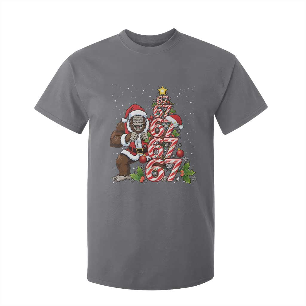 Trending Six Seven Meme Bigfoot Christmas Tree T Shirt For Kid Holiday Gift TS12 Charcoal Print Your Wear
