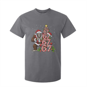 Trending Six Seven Meme Bigfoot Christmas Tree T Shirt For Kid Holiday Gift TS12 Charcoal Print Your Wear