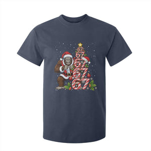 Trending Six Seven Meme Bigfoot Christmas Tree T Shirt For Kid Holiday Gift TS12 Navy Print Your Wear