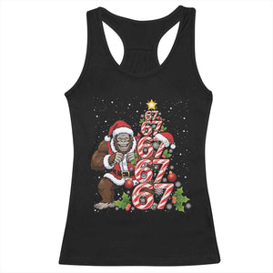 Trending Six Seven Meme Bigfoot Christmas Tree Racerback Tank Top Holiday Gift TS12 Black Print Your Wear