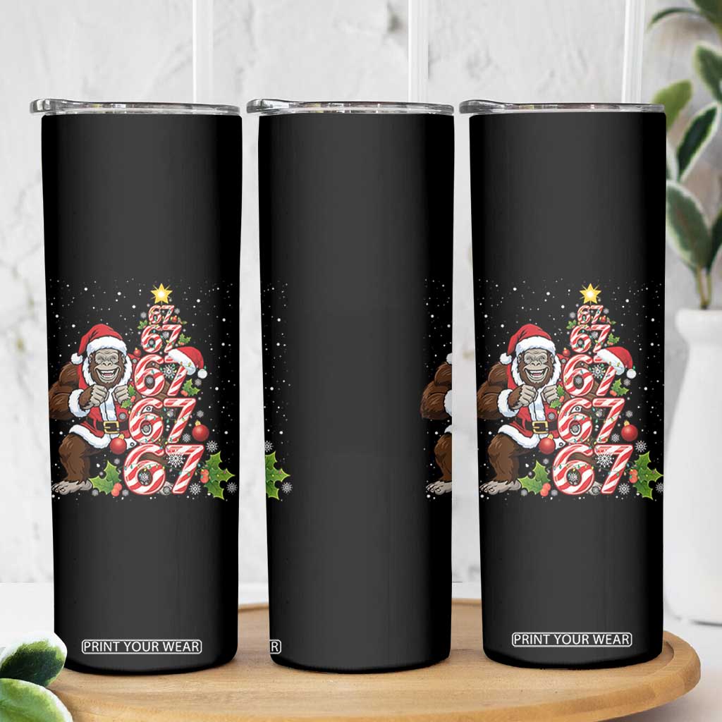 Trending Six Seven Meme Bigfoot Christmas Tree Skinny Tumbler Holiday Gift TS12 Print Your Wear