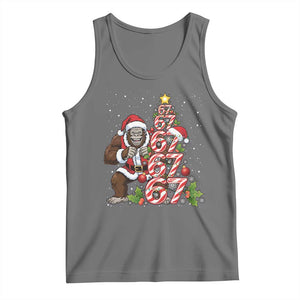 Trending Six Seven Meme Bigfoot Christmas Tree Tank Top Holiday Gift TS12 Black Heather Print Your Wear